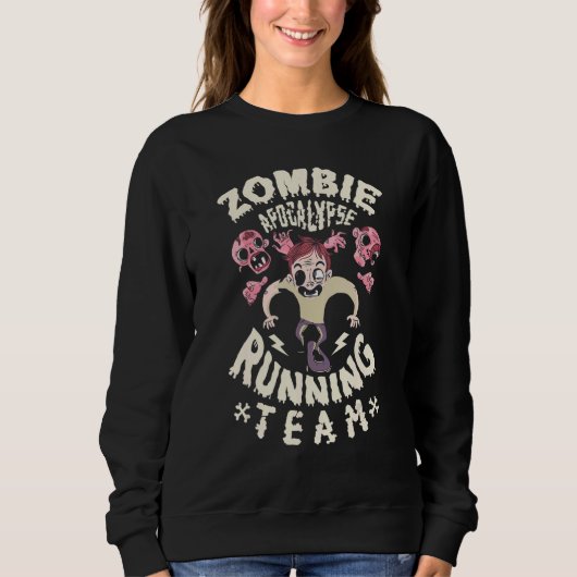Zombies Apokalypse, die Team Beängstigend Happy Ha Sweatshirt (Vorderseite)