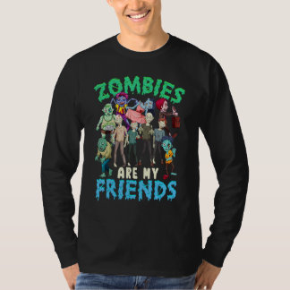 Zombies Are My Friend Halloween Costume Kids Boys  T-Shirt