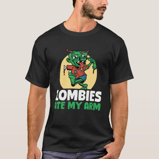 Zombies Ate My Arm Halloween Arm Replacement Surge T-Shirt (Vorderseite)