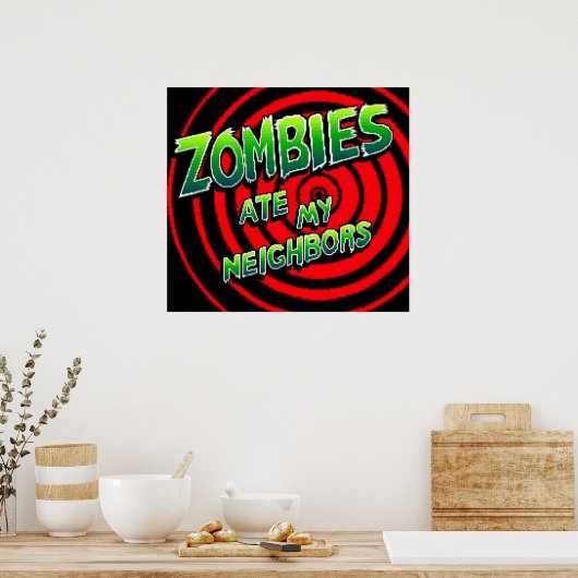 Zombies Ate My Neighbors Pixel Art Poster (Küche)