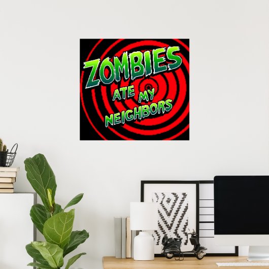 Zombies Ate My Neighbors Pixel Art Poster (Heimbüro)