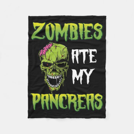 Zombies Ate My Pancreas Diabetes Awareness Hallowe Fleecedecke (Vorderseite)