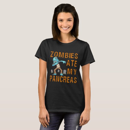 Zombies Ate My Pancreas - Fun Diabetes  T-Shirt (Vorne ganz)