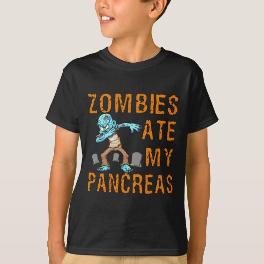 Zombies Ate My Pancreas - Fun Diabetes  T-Shirt (Vorderseite)