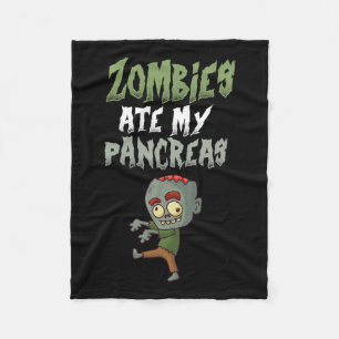 Zombies Ate My Pancreas T1d Typ-1-Diabetes Mädchen Fleecedecke