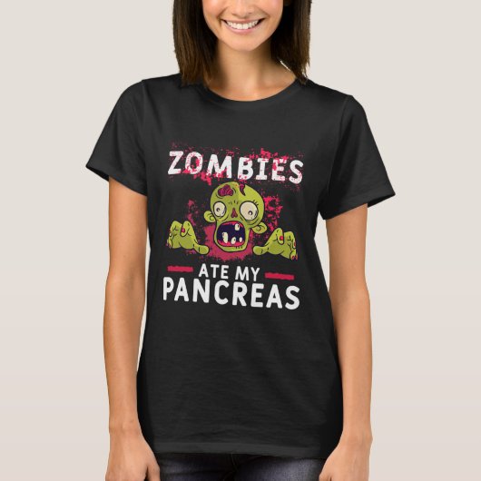 Zombies Ate My Pankreas Fun Pankrease Diabetes Rec T-Shirt (Vorderseite)
