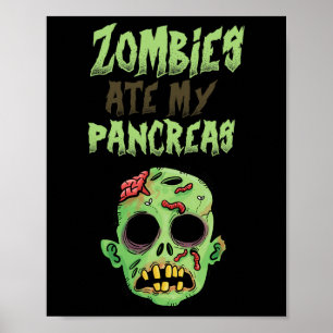 Zombies Ate My Pankreas T1D Typ 1 Diabetes Frauen Poster
