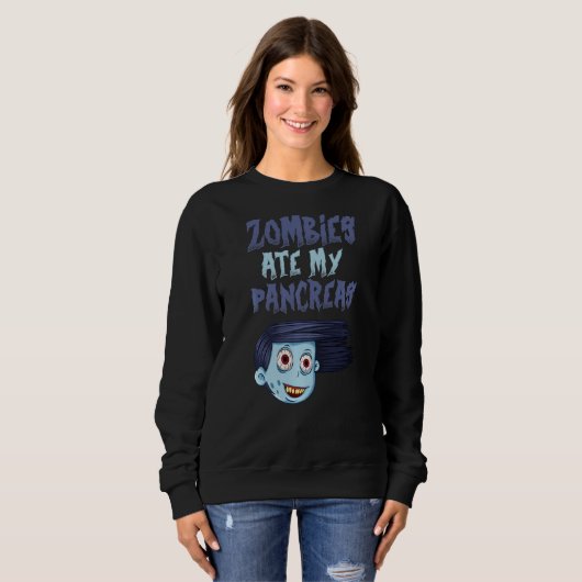 Zombies Ate My Pankreas T1d Typ 1 Diabetes Mädchen Sweatshirt (Vorne ganz)