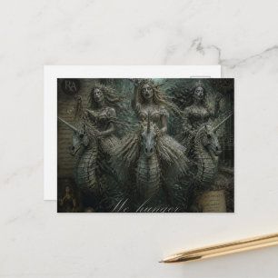 Zombies auf einem Seepferd Einhörnern Postkarte