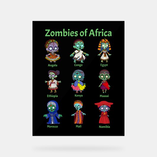 Zombies aus Afrika Acrylschild (Vorderseite)