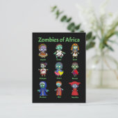 Zombies aus Afrika Postkarte (Stehend Vorderseite)