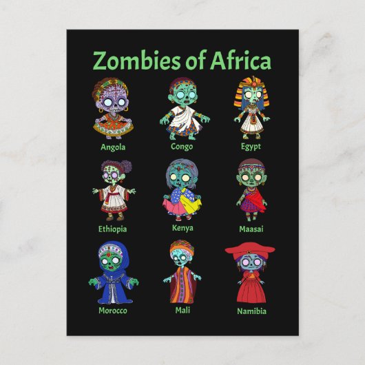 Zombies aus Afrika Postkarte (Vorderseite)