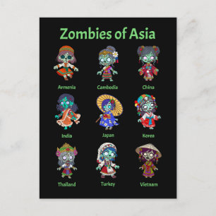 Zombies aus Asien Postkarte