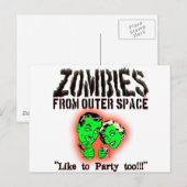 Zombies aus dem Weltraum! Postkarte (Vorne/Hinten)
