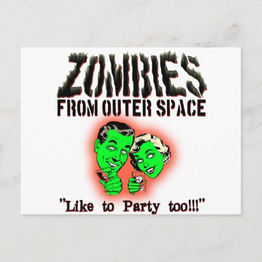 Zombies aus dem Weltraum! Postkarte (Vorderseite)