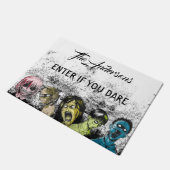 Zombies Collage Horor Style Halloween Fußmatte (Schrägansicht)