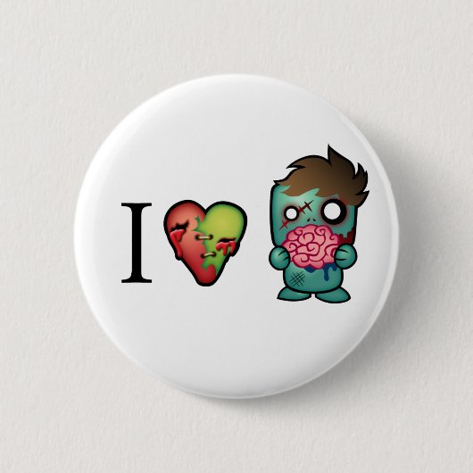 Zombies der Gehirn-I <3 sind überall! Button (Vorderseite)