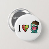 Zombies der Gehirn-I <3 sind überall! Button (Vorne & Hinten)