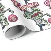 Zombies eat Brains Geschenkpapier (Rolleneckpunkt)