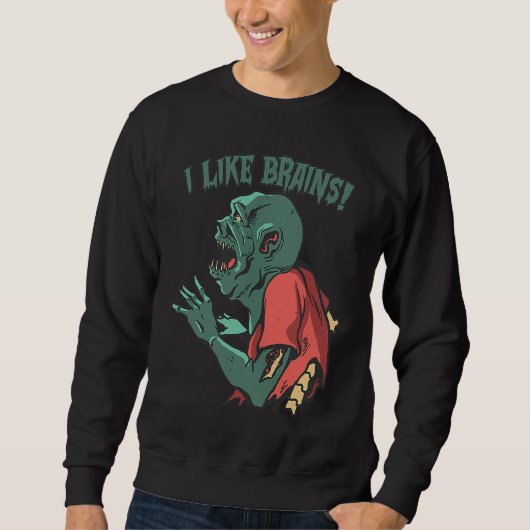 Zombies Eat Brains Halloween Boys Kids Zombie Sweatshirt (Vorderseite)