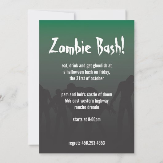 Zombies Einladung (Vorderseite)