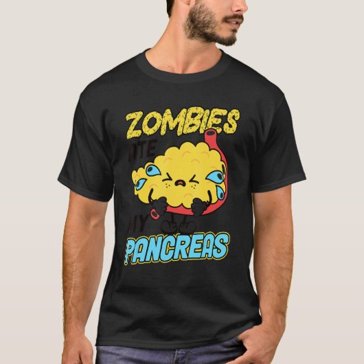 Zombies ernähren meine Bauchspeicheldrüse Diabetes T-Shirt (Vorderseite)