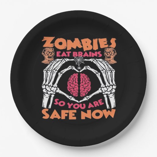 Zombies essen Brains Classic Pappteller (Vorderseite)