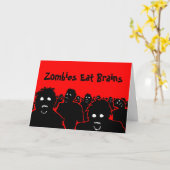 Zombies essen Brains Grußkarte Karte (Gelbe Blume)