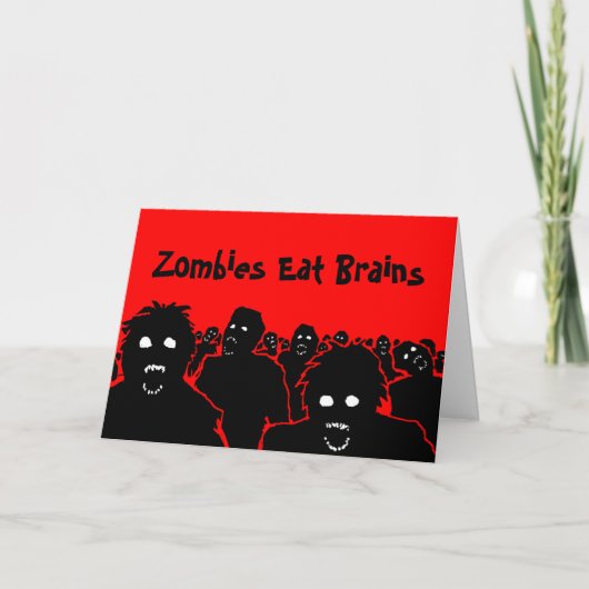 Zombies essen Brains Grußkarte Karte (Vorderseite)