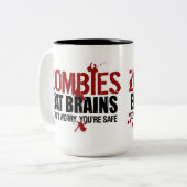 ZOMBIES ESSEN BRAINS ZWEIFARBIGE TASSE (Vorderseite Links)
