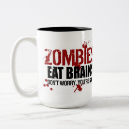 ZOMBIES ESSEN BRAINS ZWEIFARBIGE TASSE