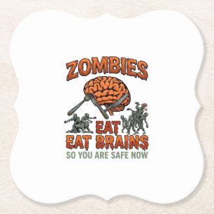Zombies essen Gehirne Halloween Gehirn Gabel Messe Untersetzer