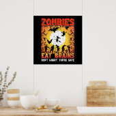 Zombies essen Gehirne Poster (Küche)