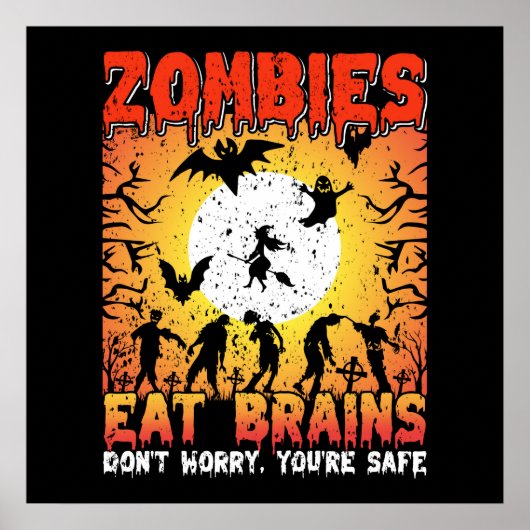 Zombies essen Gehirne Poster (Vorne)