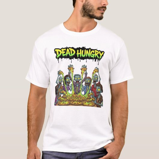 Zombies essen Pizza T-Shirt (Vorderseite)