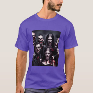 Zombies feiern Halloween Vintag T-Shirt
