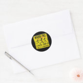 Zombies-Flaming Warnkleber Runder Aufkleber (Umschlag)