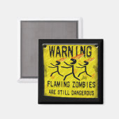 Zombies-Flaming Warnmagnete Magnet (Vorderseite/Rückseite)