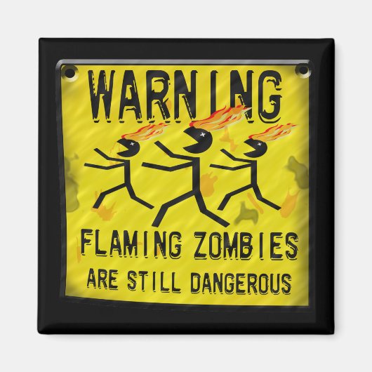 Zombies-Flaming Warnmagnete Magnet (Vorne)
