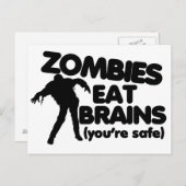 Zombies fressen BRAINS (Ihr seid sicher) Postkarte (Vorne/Hinten)