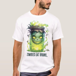 Zombies fressen Gehirne. Spooky Halloween Jar mit T-Shirt