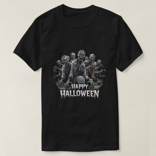 Zombies: Frohe Halloween T-Shirt (Design vorne)