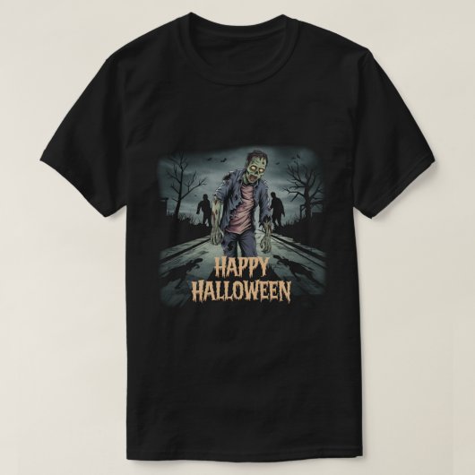 Zombies: Frohe Halloween T-Shirt (Design vorne)