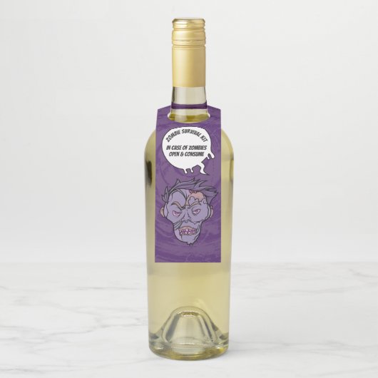 Zombies Funny Halloween Booze Survival Kit Lila Flaschenanhänger (Auf Flasche)