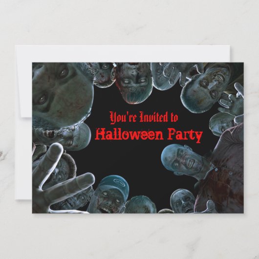 Zombies Halloween-Party Einladung (Vorderseite)
