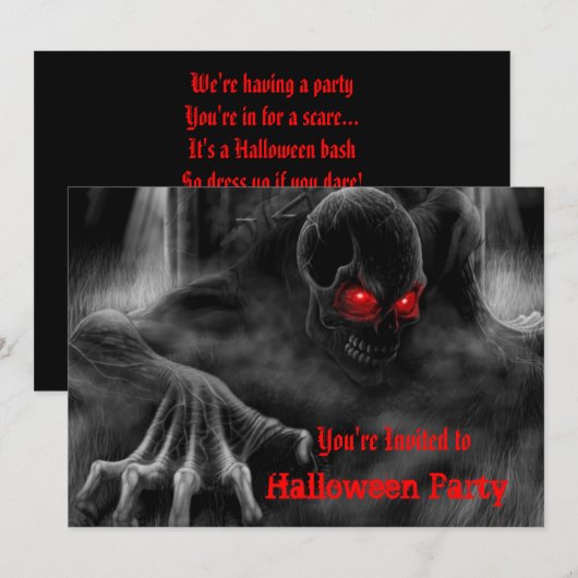 Zombies Halloween-Party Einladung (Vorne/Hinten)
