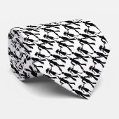 Zombies Halloween Schwarz-Weiß-Muster-Krawatte Krawatte (Gerollt)