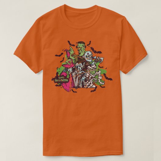 Zombies Happy Halloween Spooky Beängstigend Zombie T-Shirt (Design vorne)