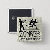 Zombies hassen Fast Food Button (Vorne & Hinten)
