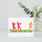 Zombies hassen Fast Food Postkarte (Stehend Vorderseite)